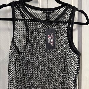 Streetwear Society Black and White Mesh Tank Top